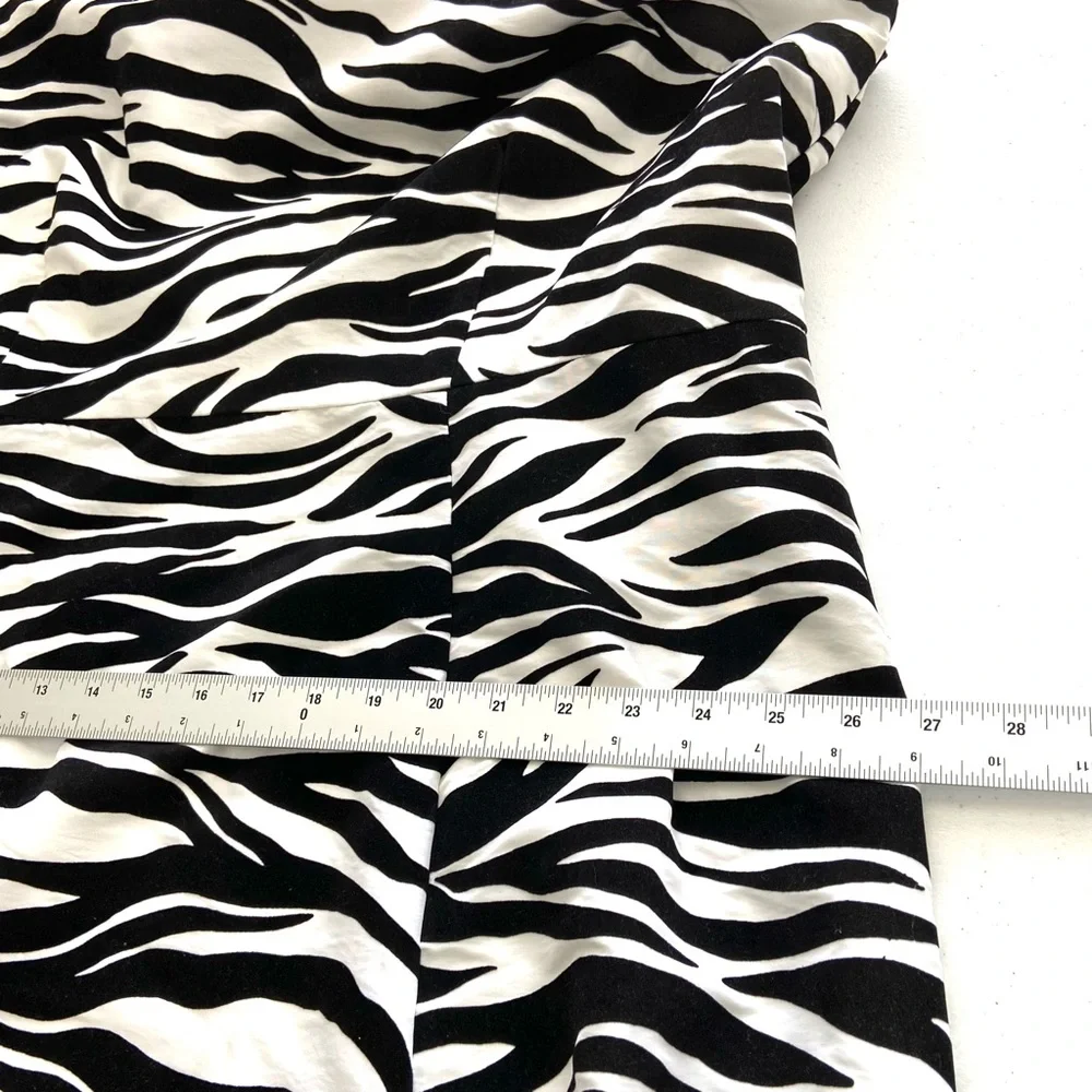 Giovanna 2PC Dress Suit Women’s 20W Black/White Zebra Print‎ Burnout Blazer Open